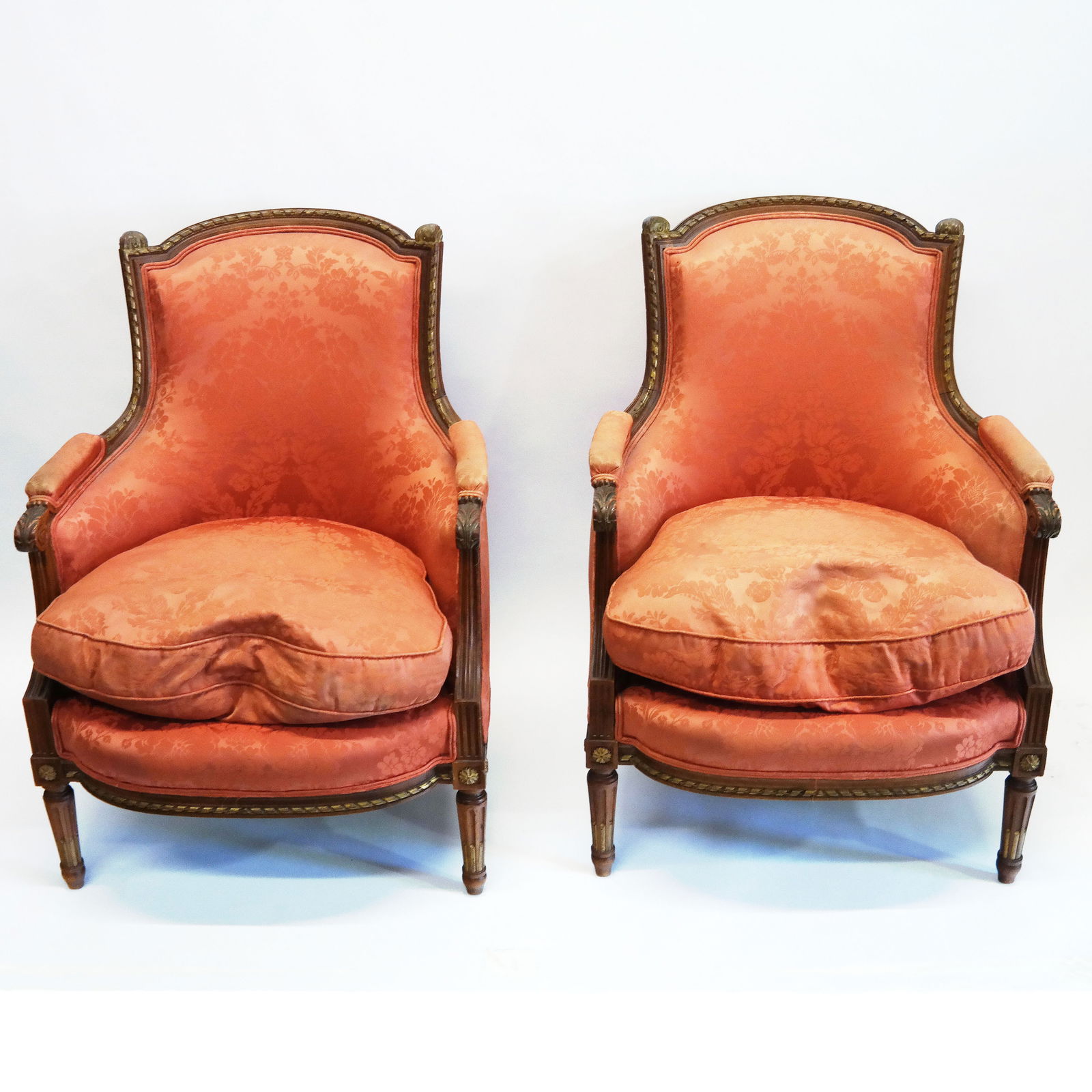 Pair of Louis XVI-Style Parcel Gilt Armchairs (1 of 10)