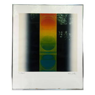 Carlos DAVILA: "Eclipse III" - Etching: Carlos Davila (Peruvian, b. 1935) etching and aquatint print, circa 1976, numbered 2/75, titled, signed and bearing labels verso. [Frame: 29" H x 24" W]. Spots and stains to bottom margin.