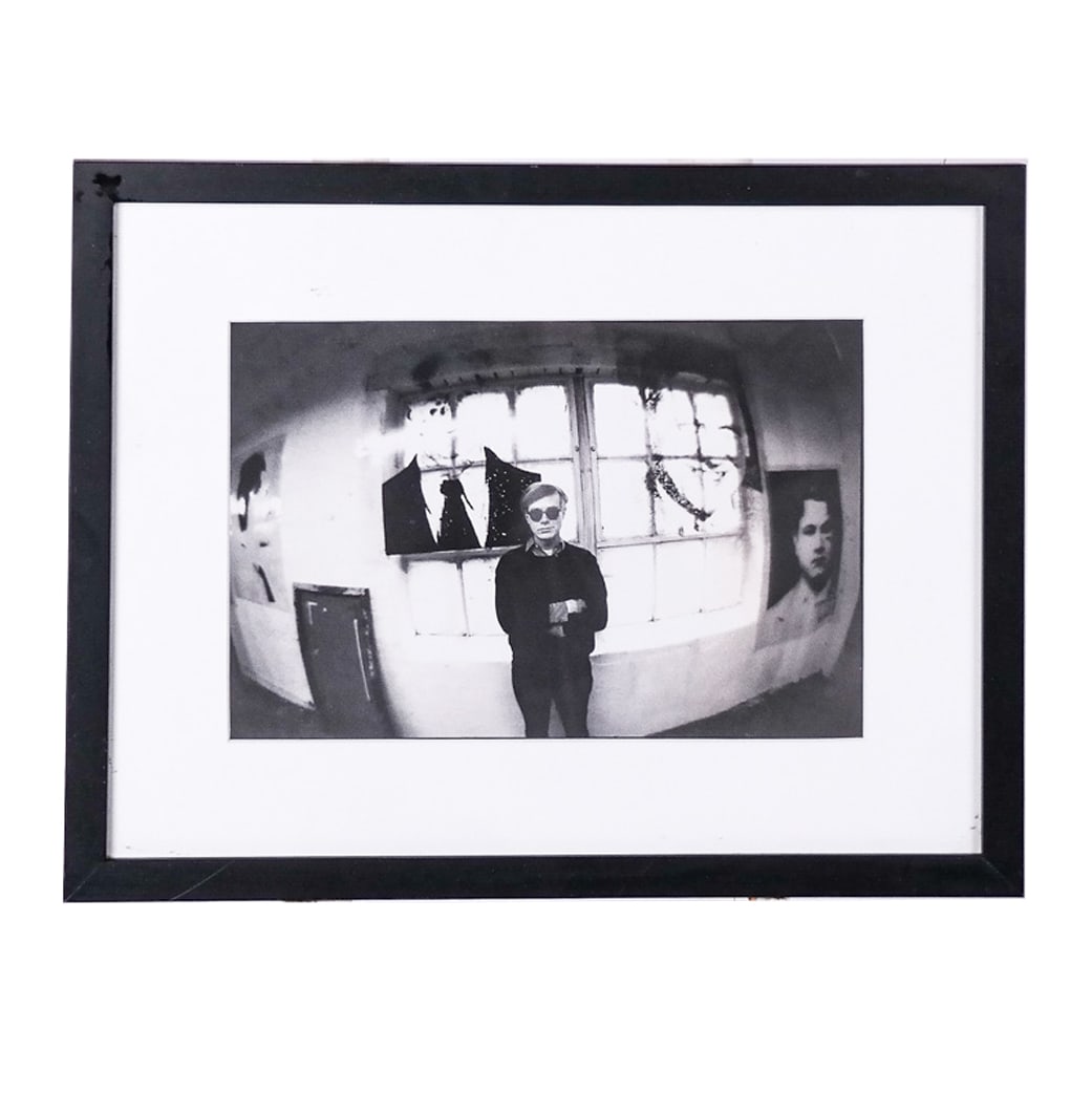 Framed Black & White Photograph of Andy Warhol (1 of 5)