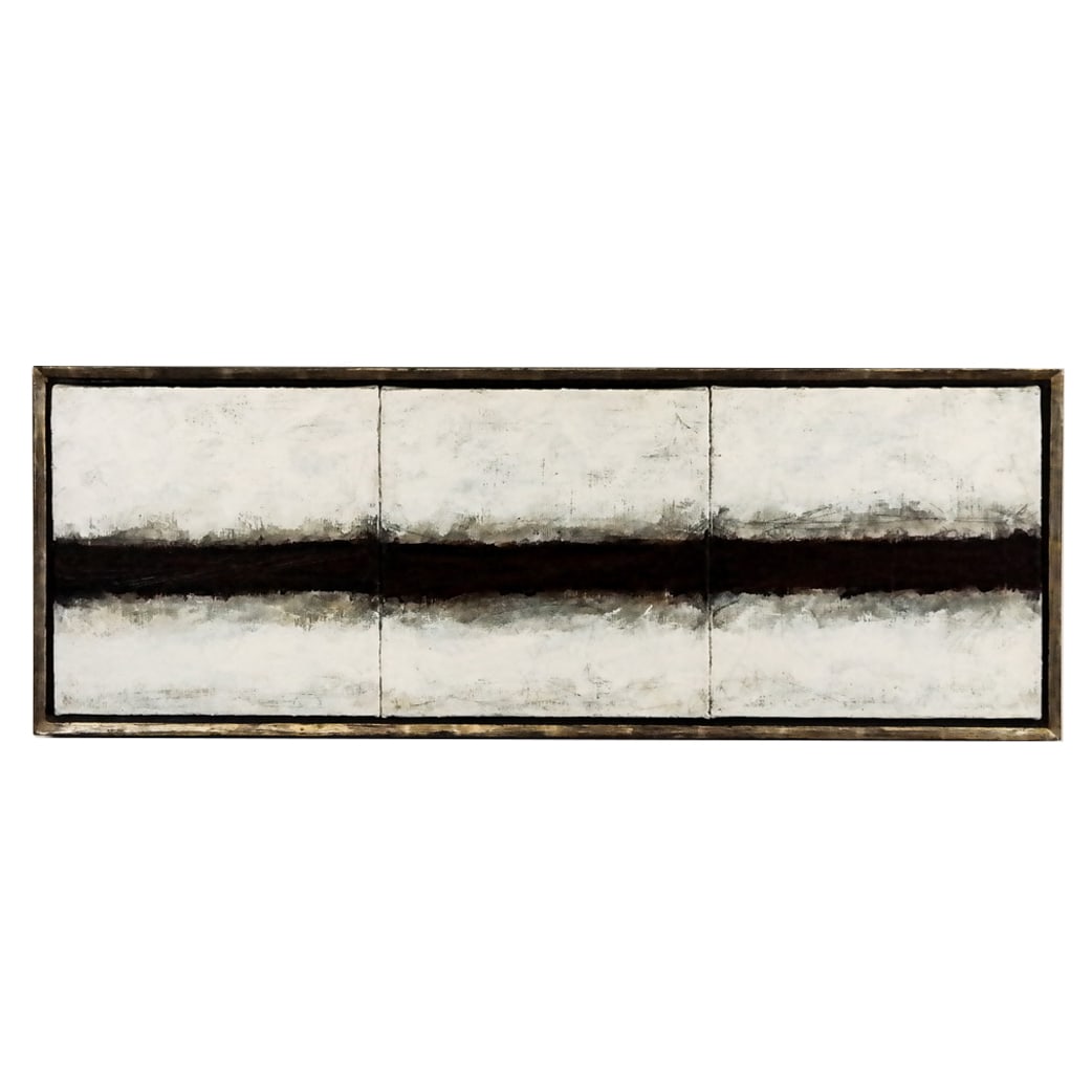 Oil on Canvas Triptych, Signed Illegibly (1 of 8)