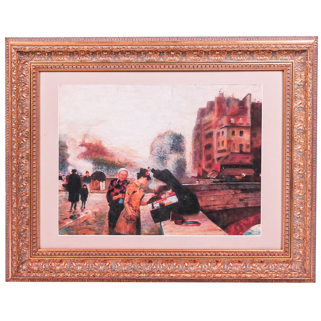 After Childe HASSAM: Woman Selling - Pastel on Board (1 of 10)