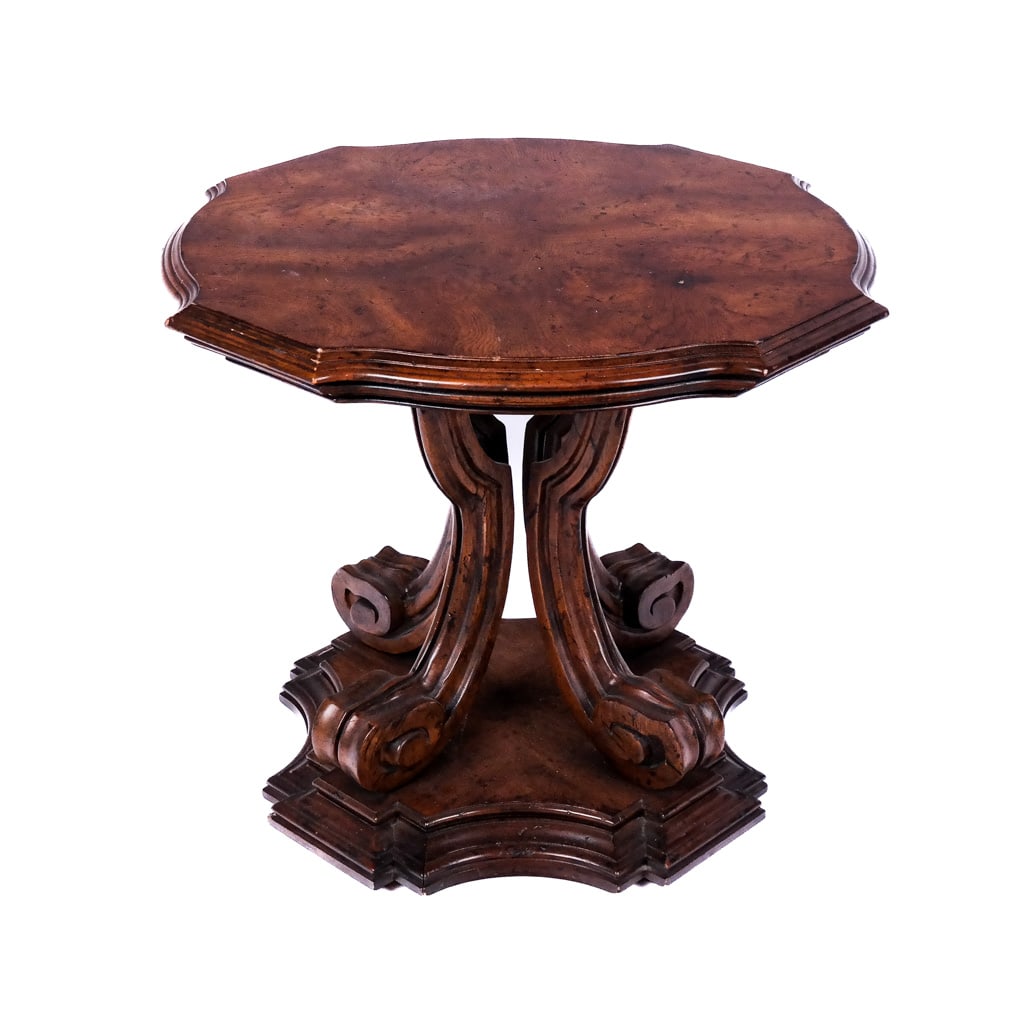 20th C. Oak Pedestal Base Low Table (1 of 8)
