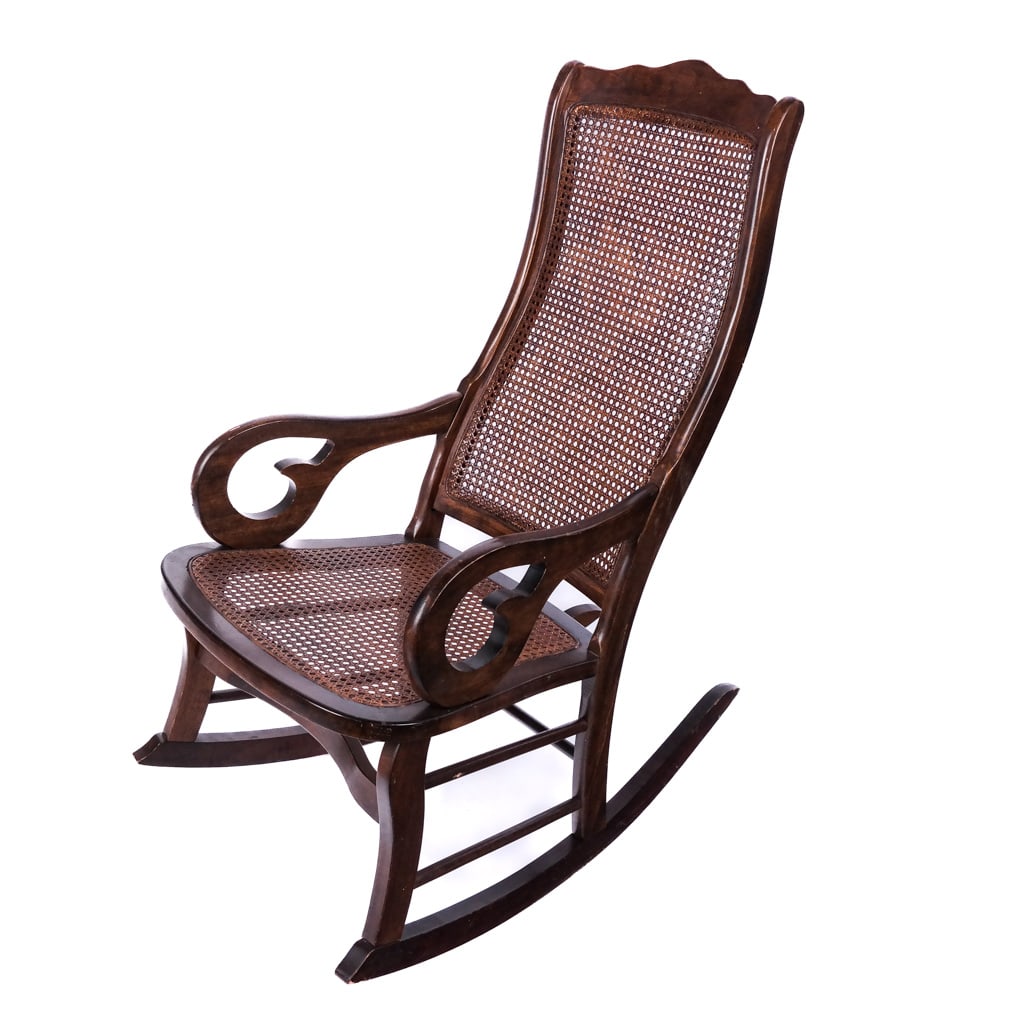 Antique American Caned Rocking Chair (1 of 6)