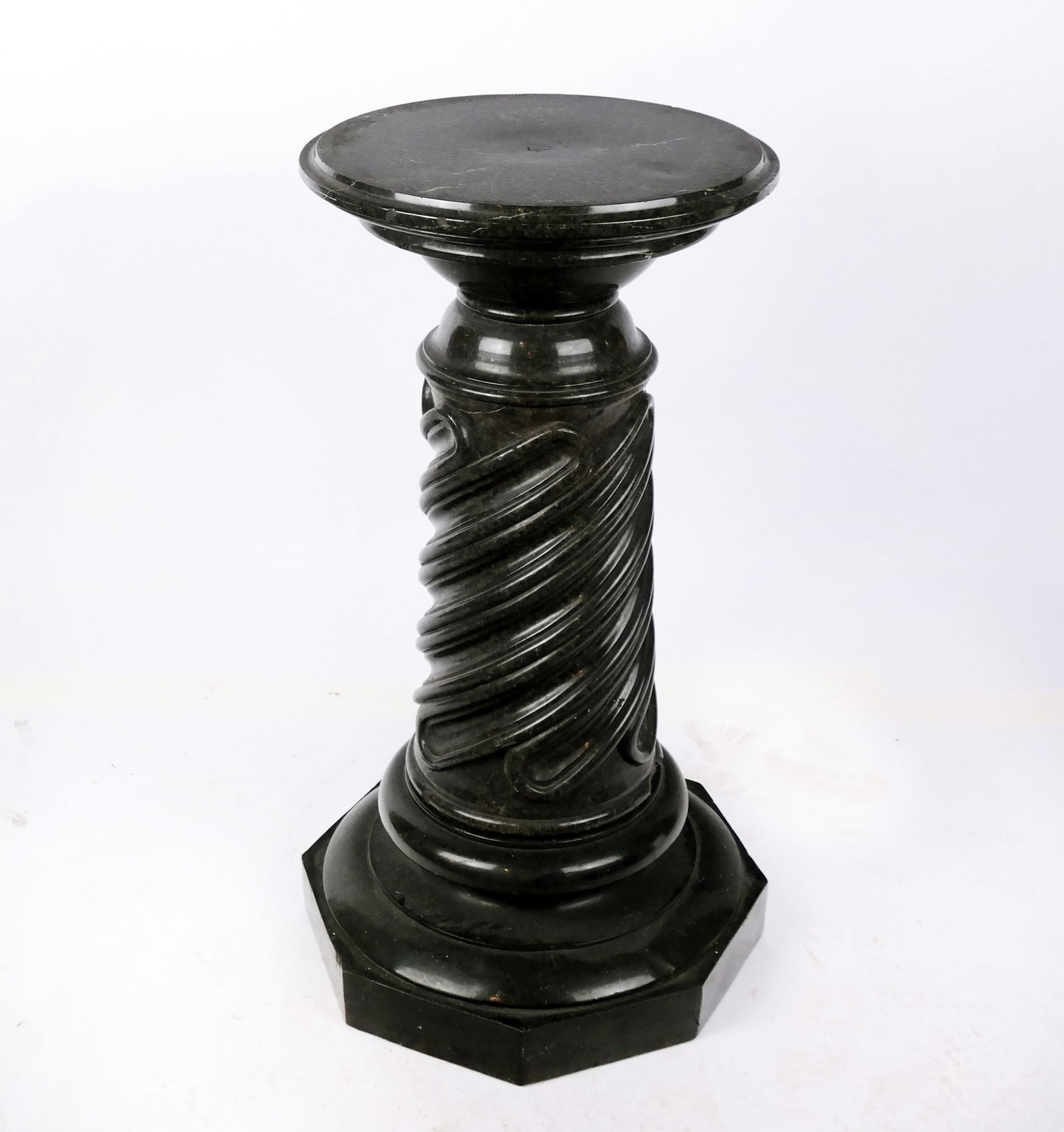Verdigris Twist-Form Marble Pedestal (1 of 11)
