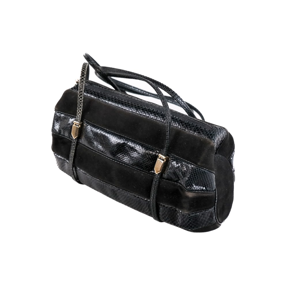 Judith Leiber Vintage Suede and Snakeskin Handbag (1 of 14)