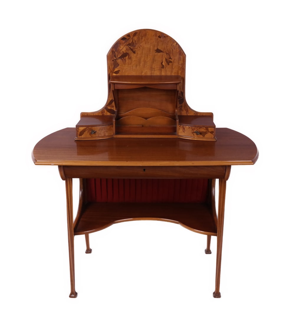 Art Nouveau-Style Inlaid Writing Desk (1 of 5)