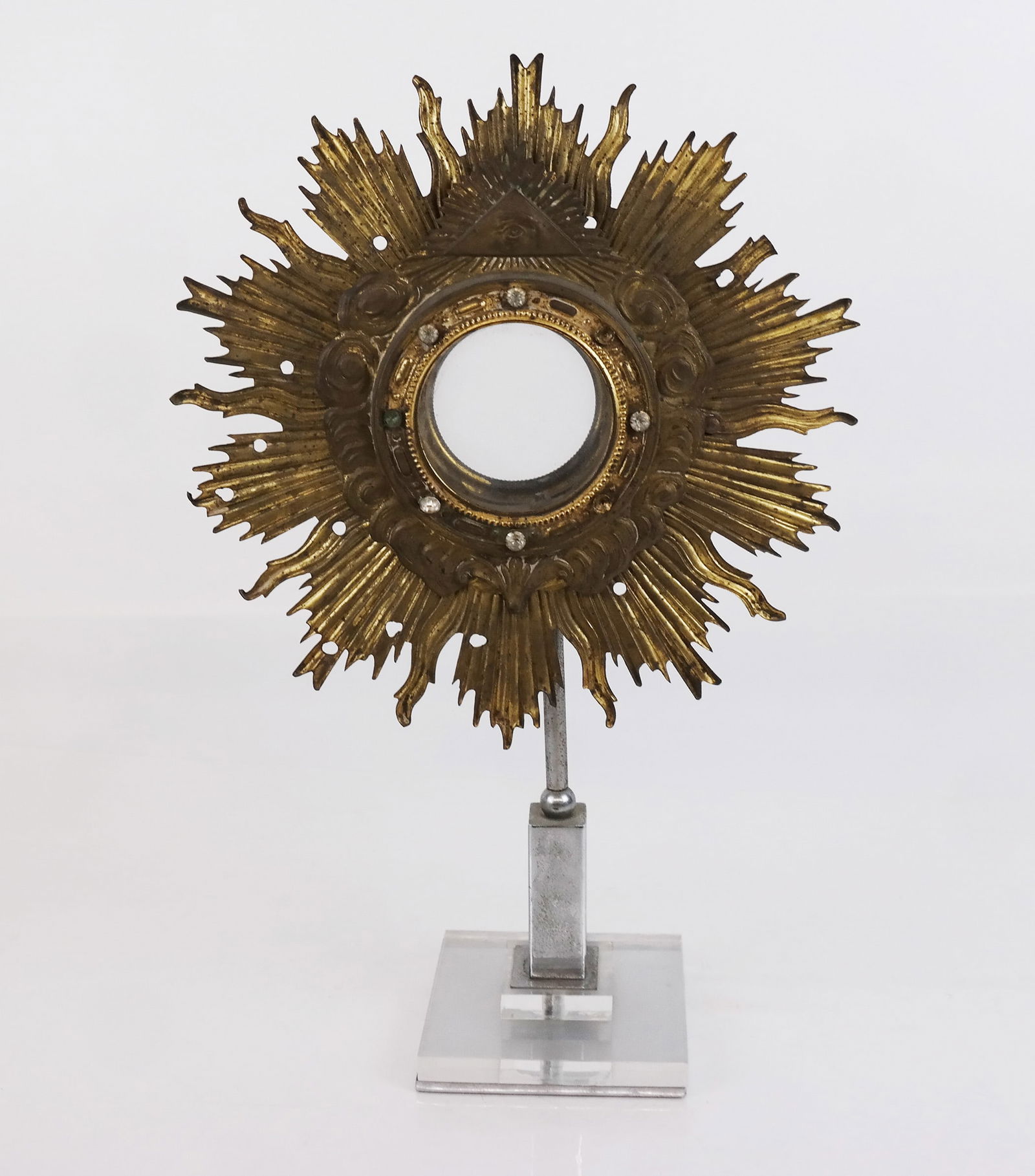 Vintage Gilt Metal Monstrance on Stand (1 of 5)