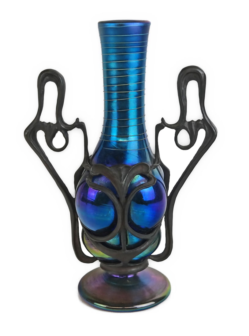 Signed L.C. Tiffany Favrile Glass Vase (1 of 5)