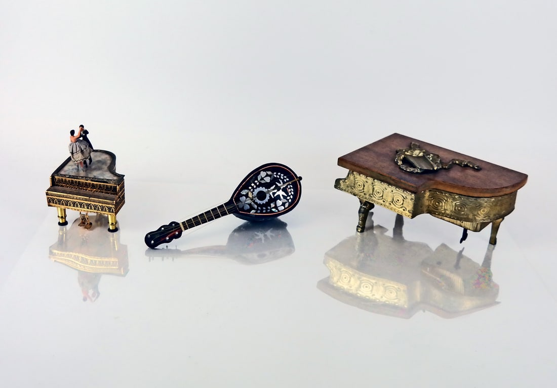 Group of Musical Instrument-Motif Music Boxes (3) (1 of 4)