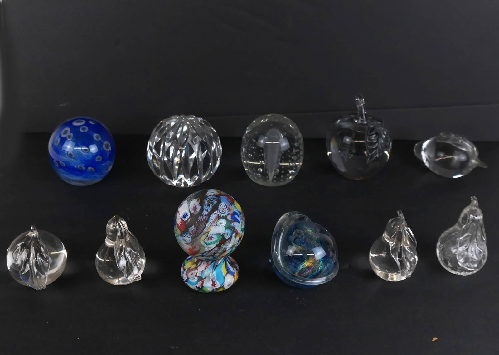 Eleven Various Crystal Paperweights Auction
