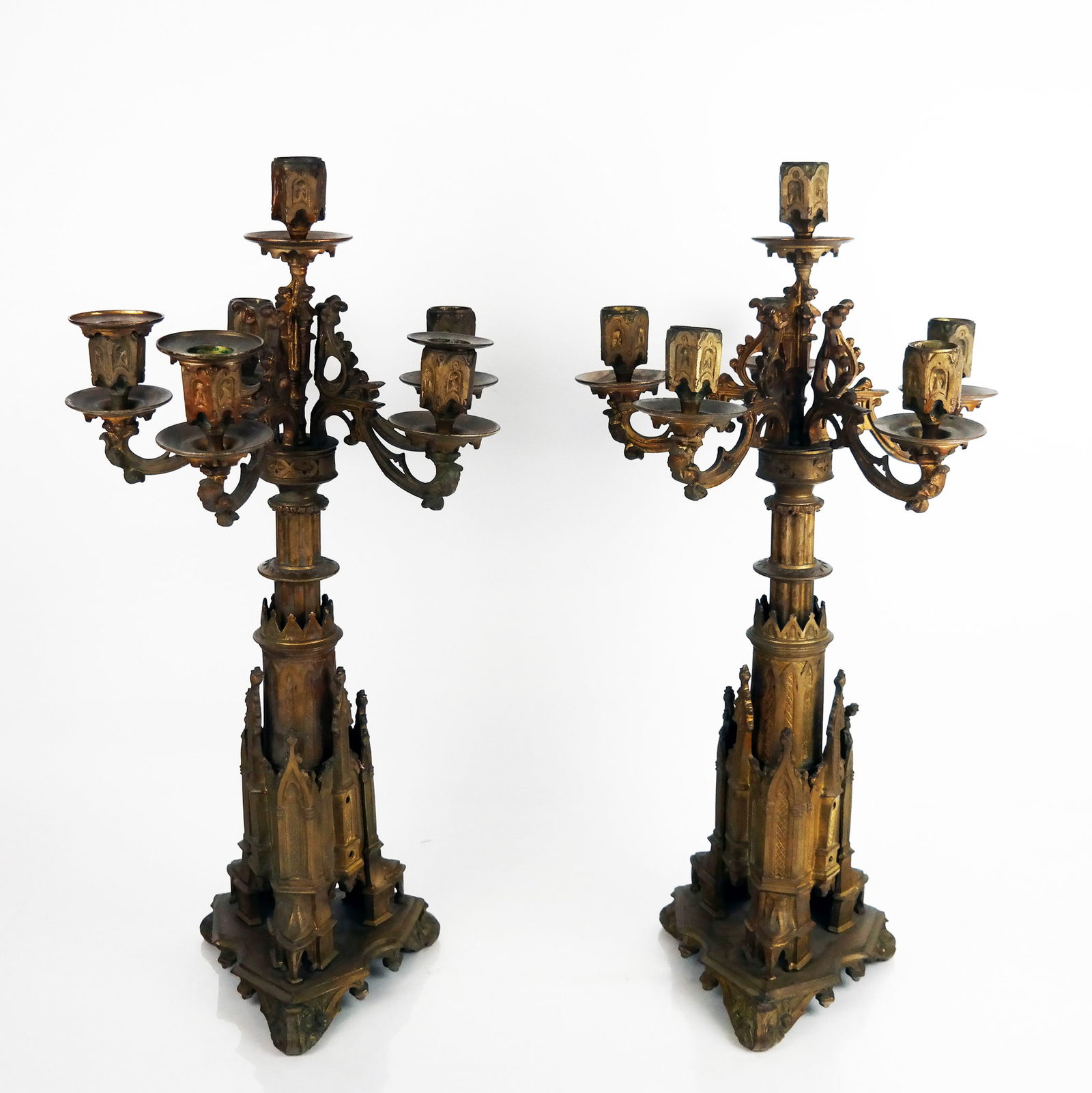 Pair of Gothic Five-Light Candelabra (1 of 9)