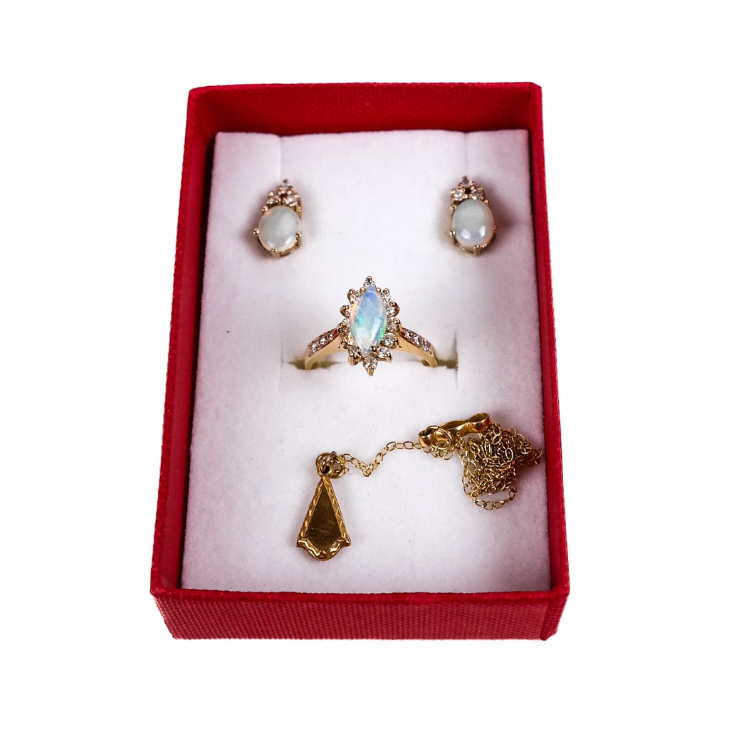 4-Piece 14K Yellow Gold & Opal Young Woman's Suite (1 of 10)