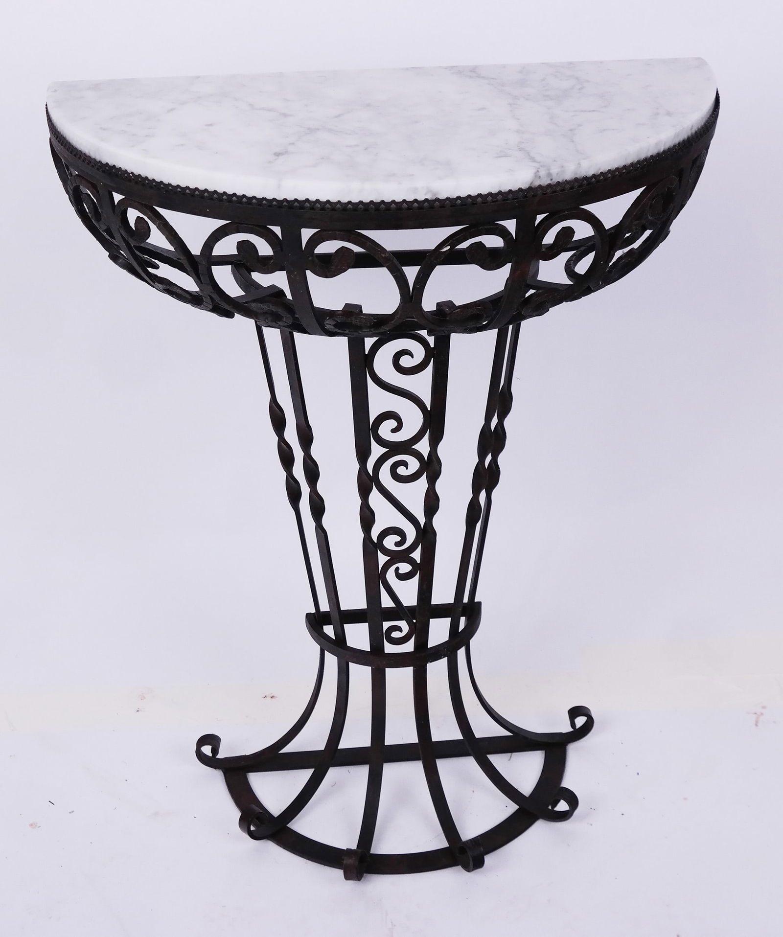 Victorian-Style Iron Marble-Top Console (1 of 8)