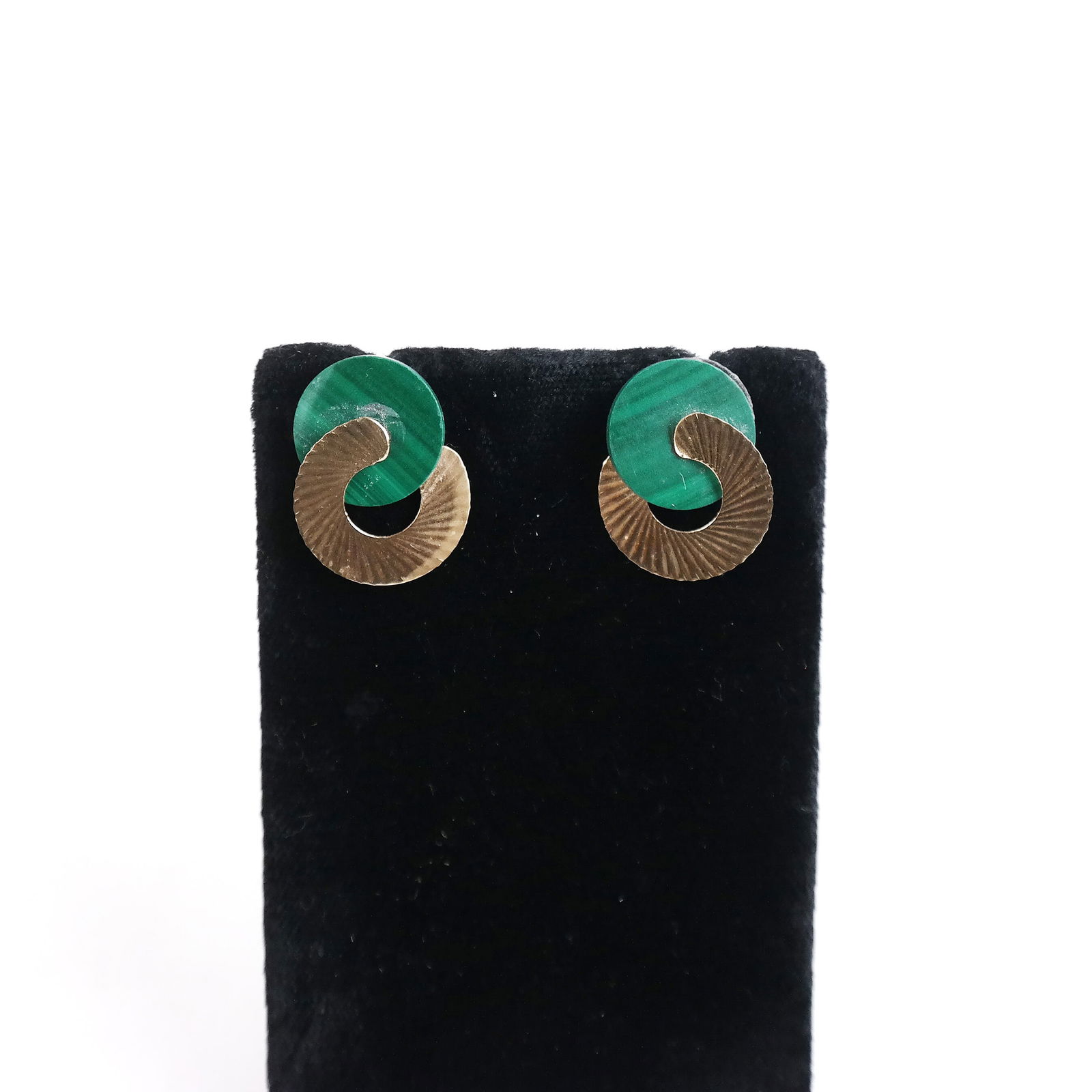 14K Yellow Gold & Malachite Earrings (1 of 5)