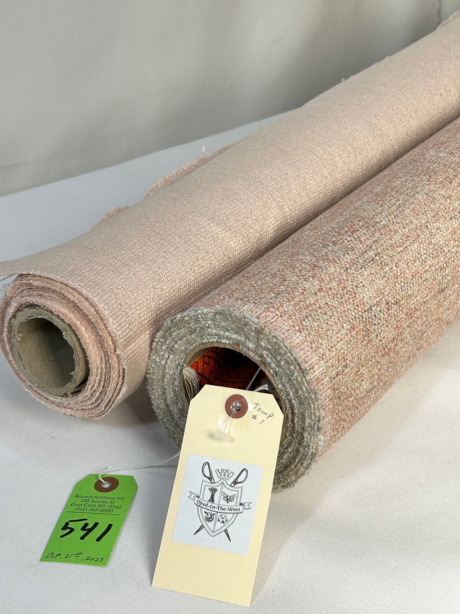 Colefax & Fowler and Cowtan & Tout Pink Fabrics: 1) 5 yards of Colefax & Fowler's heathered upholstery chenille texture, "Foley" in "Pink", # F4633-02, 56" width. Predominantly pink with touches of ivory and sky blue, with a lovely soft hand. 2) 5 y
