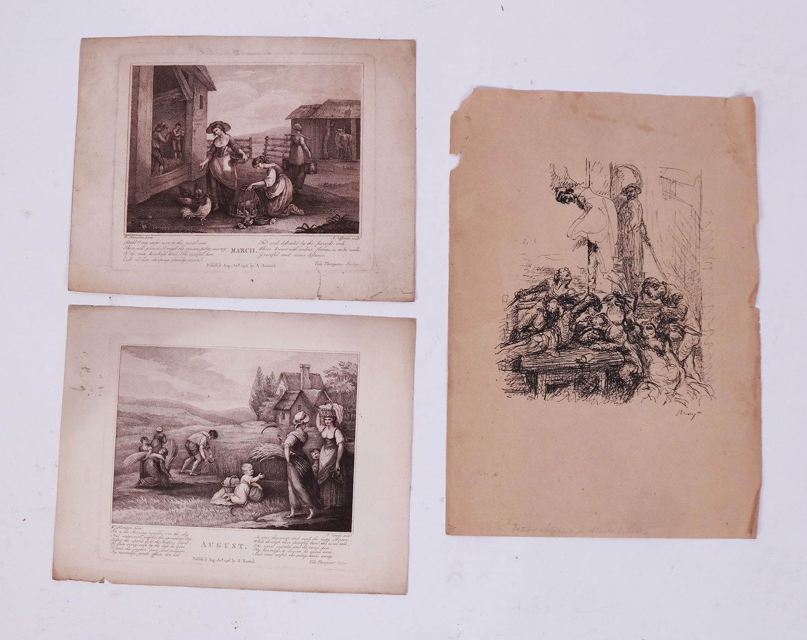 3 Etchings and Engravings, 18th-19th C. Unframed (1 of 10)