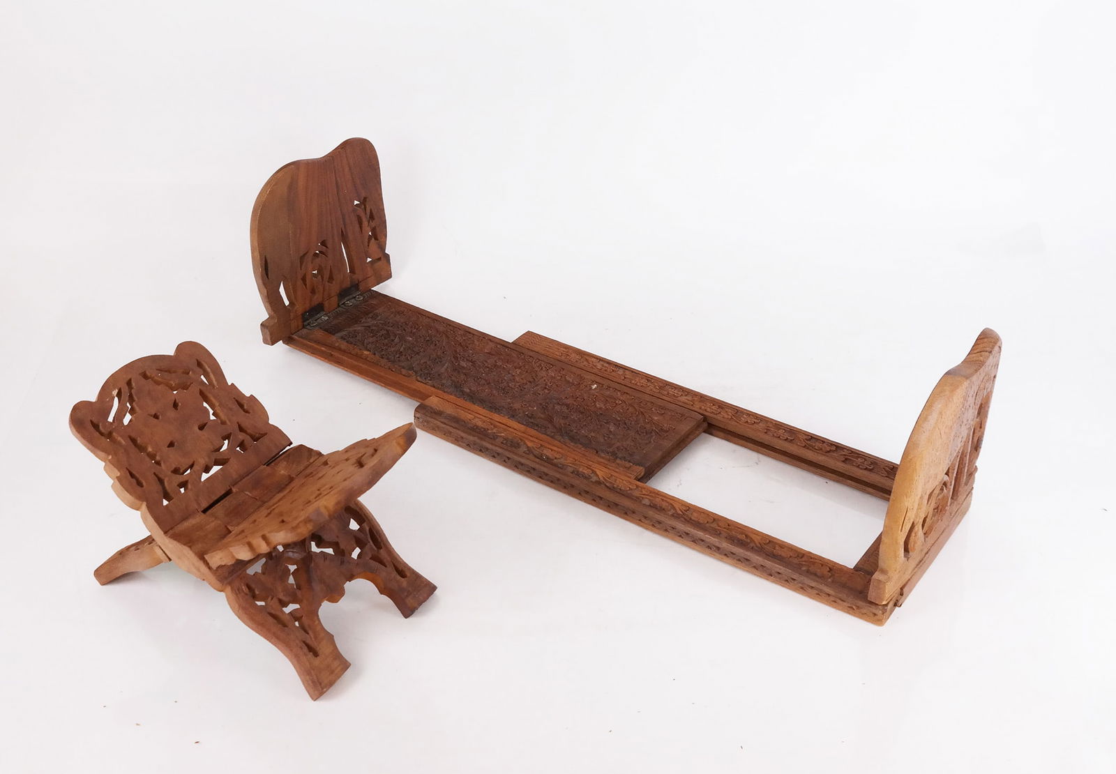 Two Carved Wood Book Stands (1 of 6)