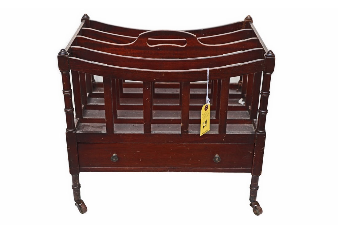 Sheraton Style Mahogany Magazine Rack (1 of 4)