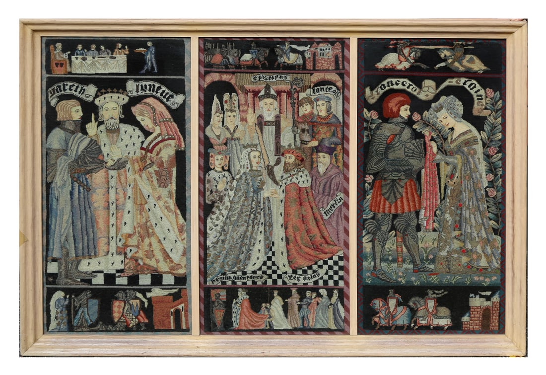 Antique Renaissance Style Petit Point Triptych (1 of 5)