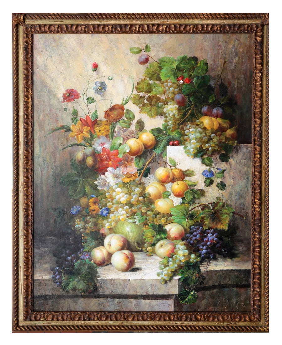 Large Gilt Framed Floral Still Life - Oil on Canva (1 of 3)