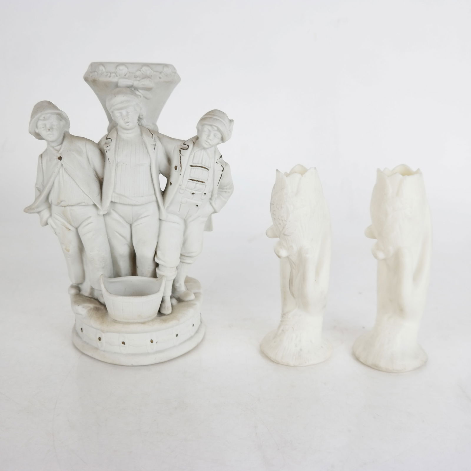 Three Parian Porcelain Figural Vases (1 of 11)