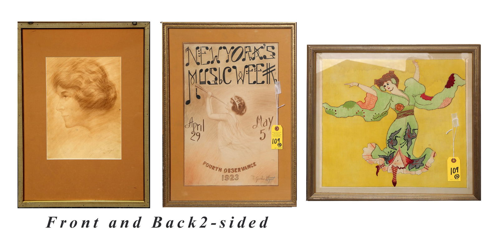 Two Gilt Framed Art Deco Style Artworks (1 of 6)