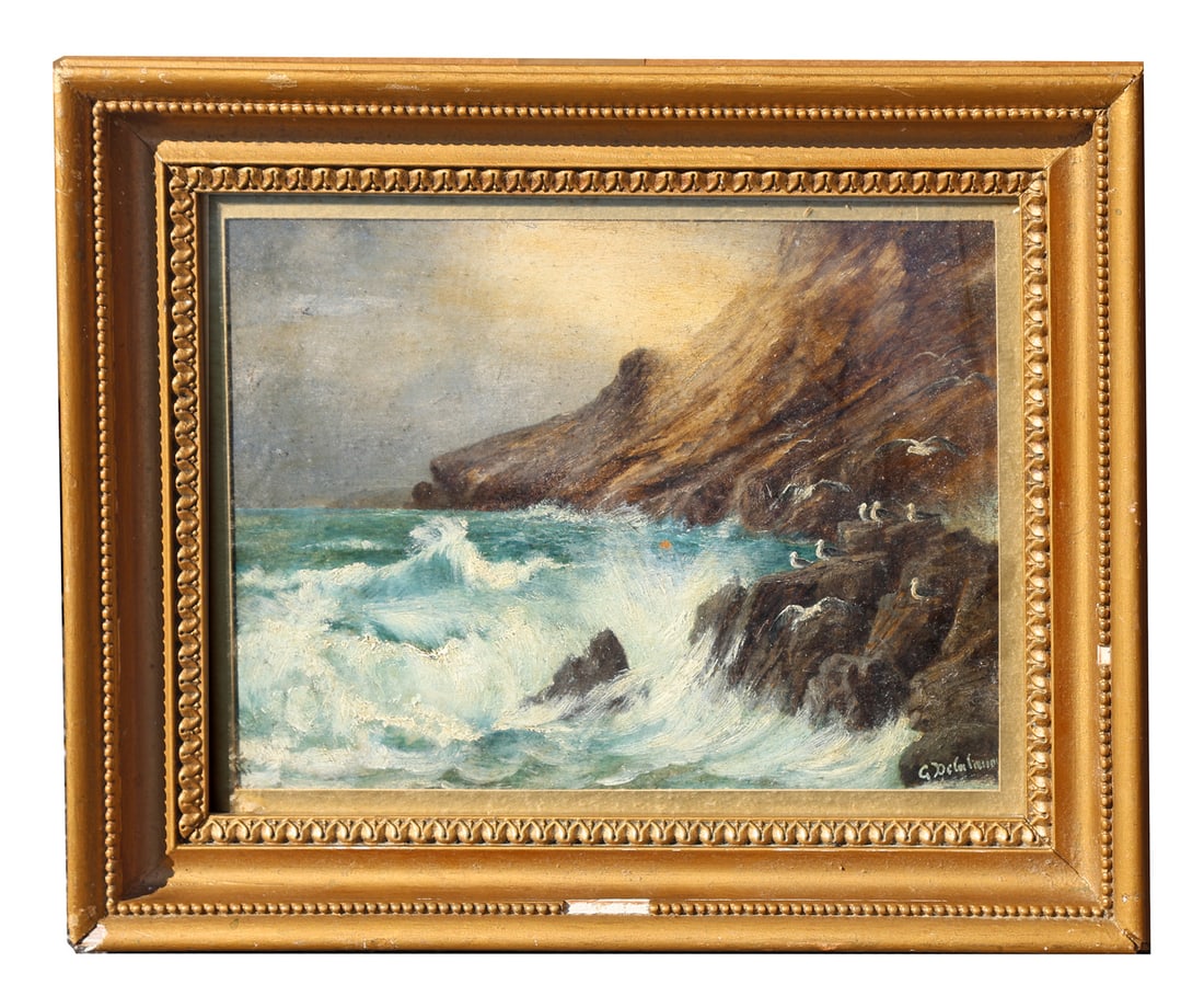 G. DELALANO: Seascape with Birds - O/B (1 of 5)