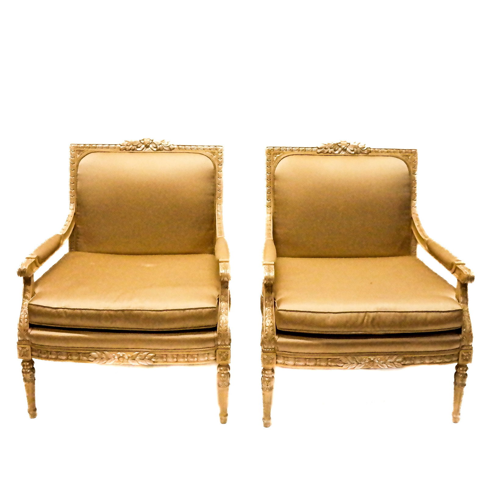 Pair of Neoclassical-Style Marquise Armchairs (1 of 8)