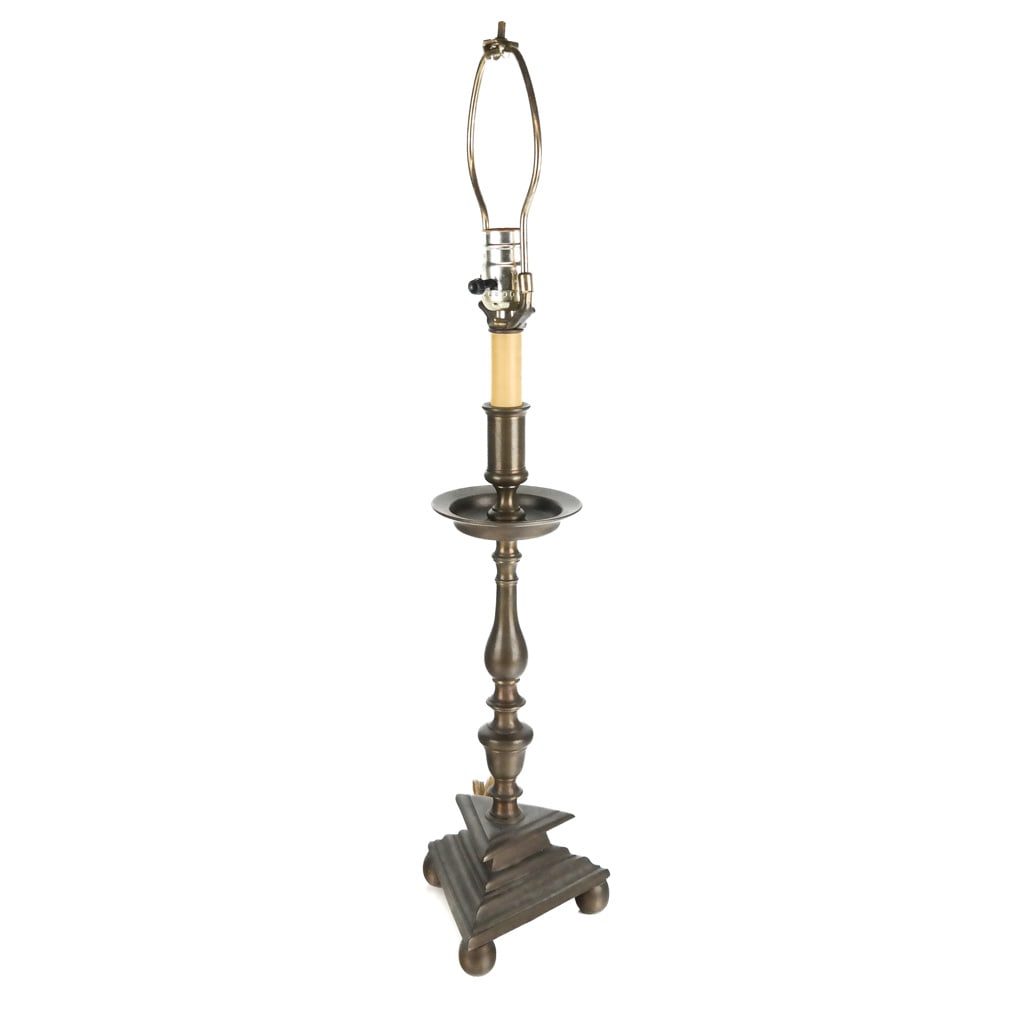Bronze Candlestick-Form Table Lamp (1 of 8)