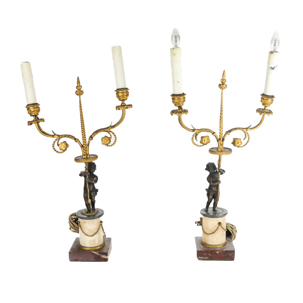 Pair of Classical Cherub Lamps (1 of 13)