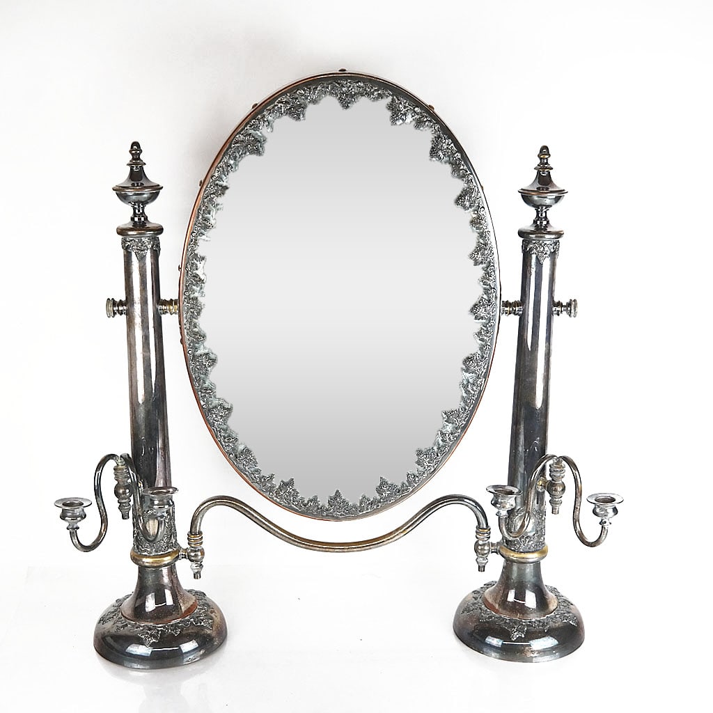 Sheffield Silver Plate Vanity Table Mirror (1 of 9)
