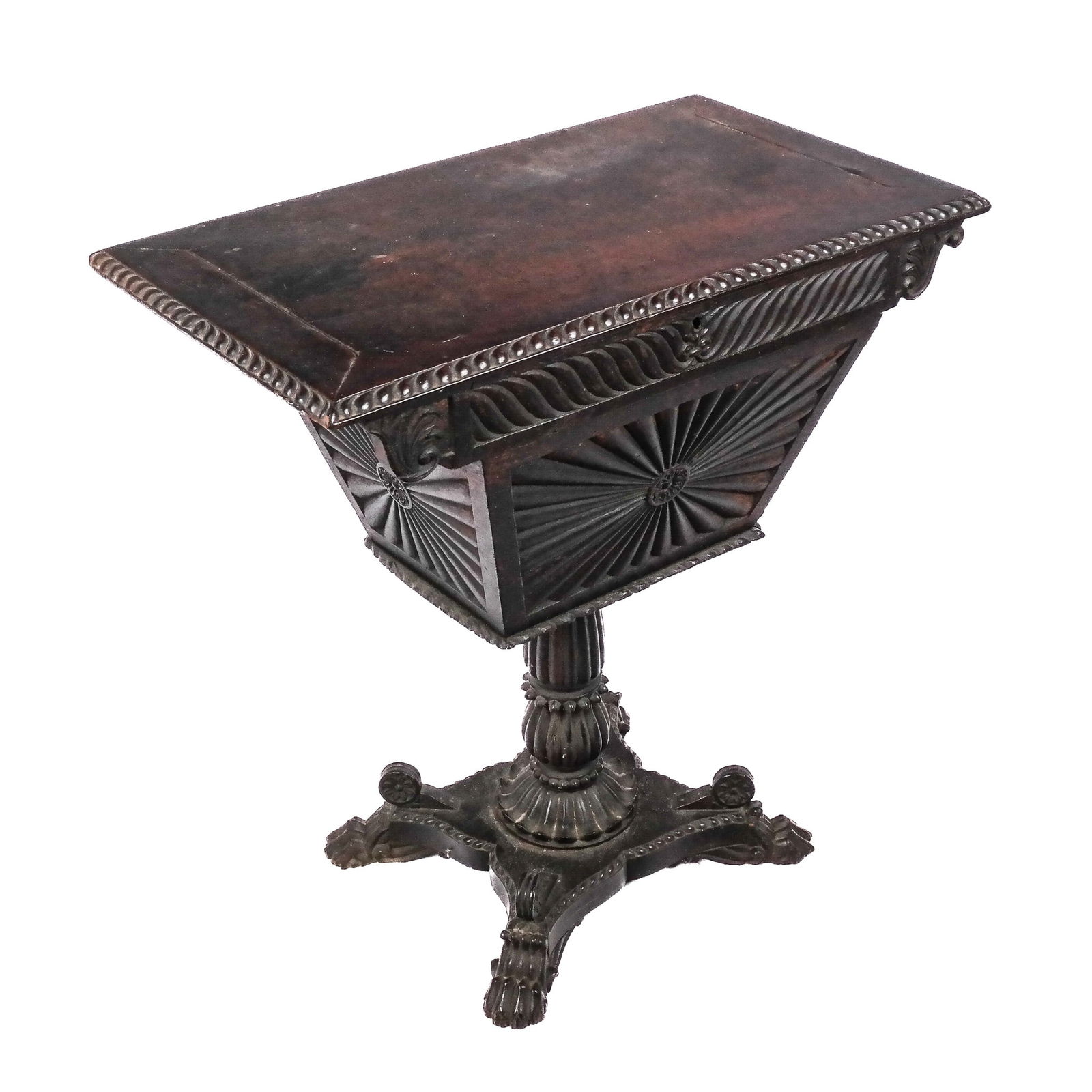 Antique Carved Oak Storage Table (1 of 10)