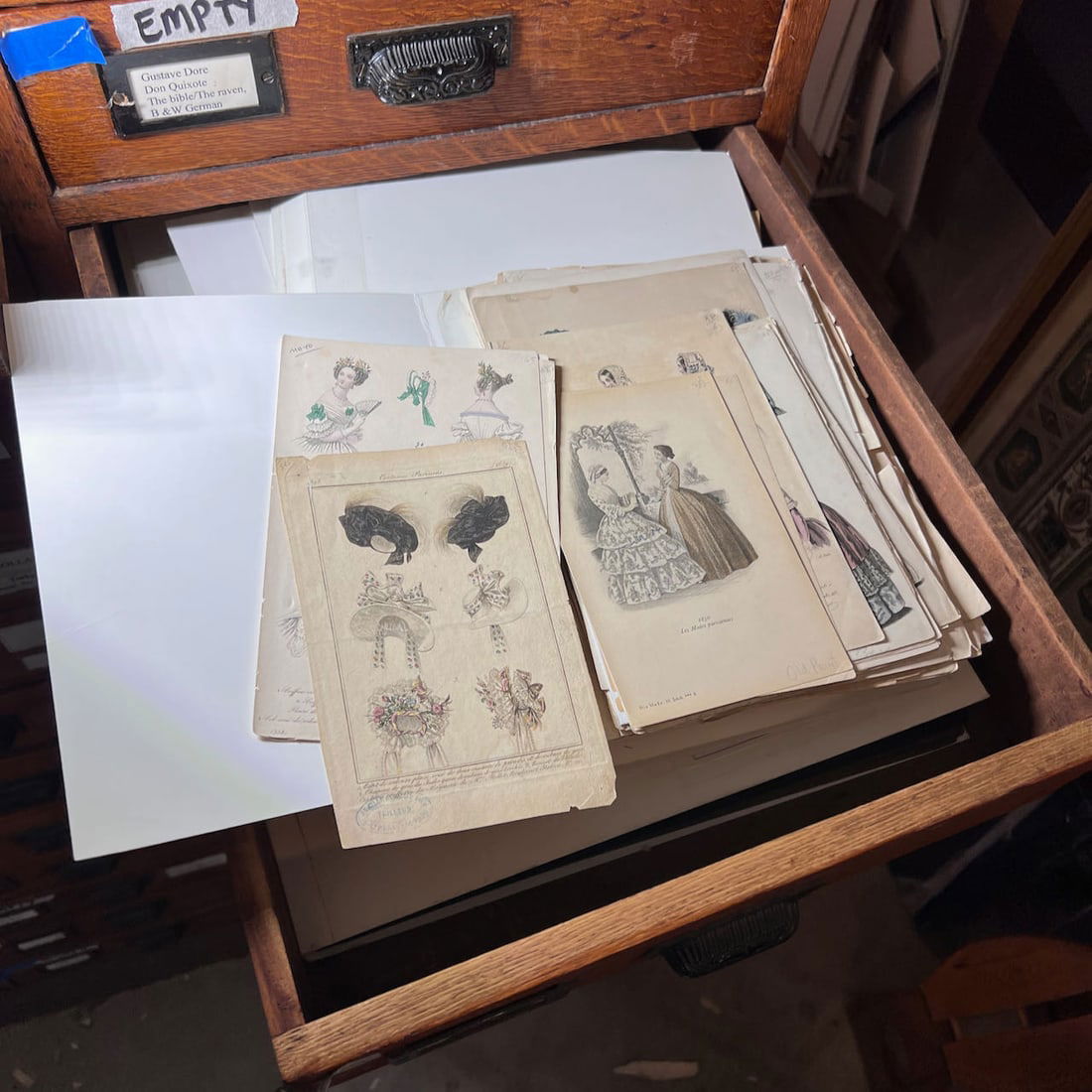 Large Assortment of Antique French Fashion Prints (1 of 11)