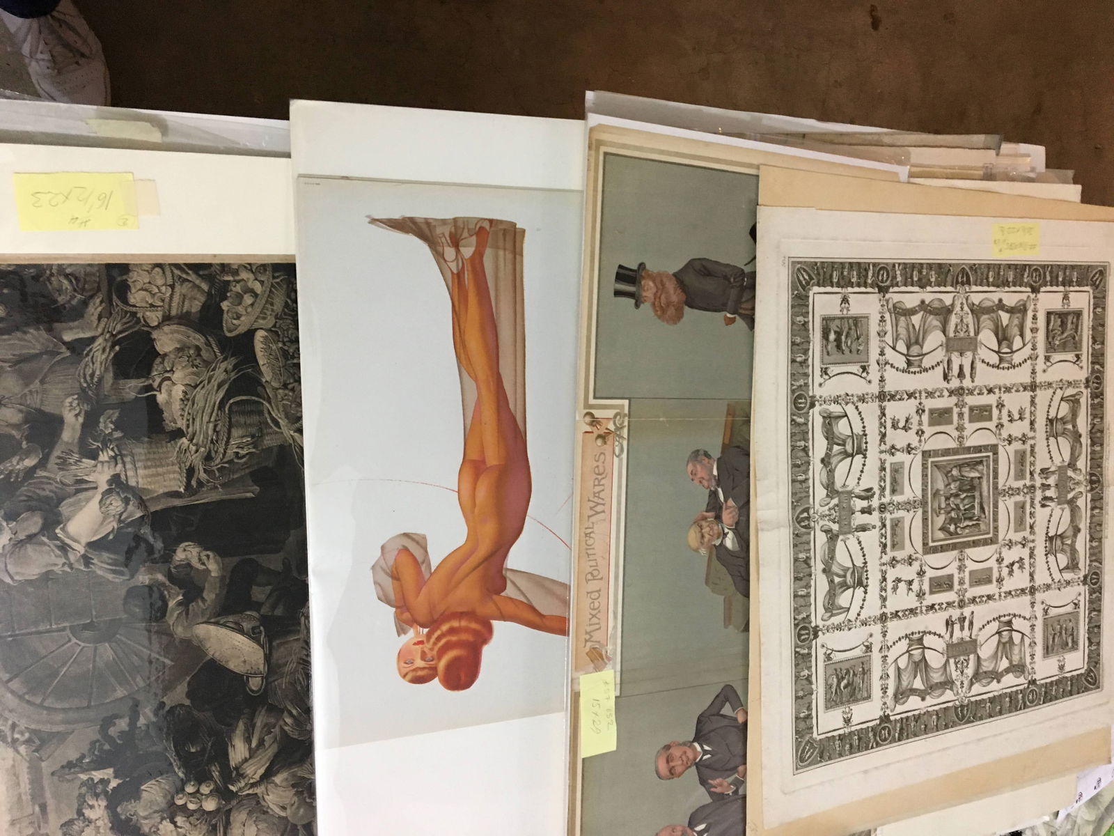 One Large Folder of Large Antique Prints (1 of 7)