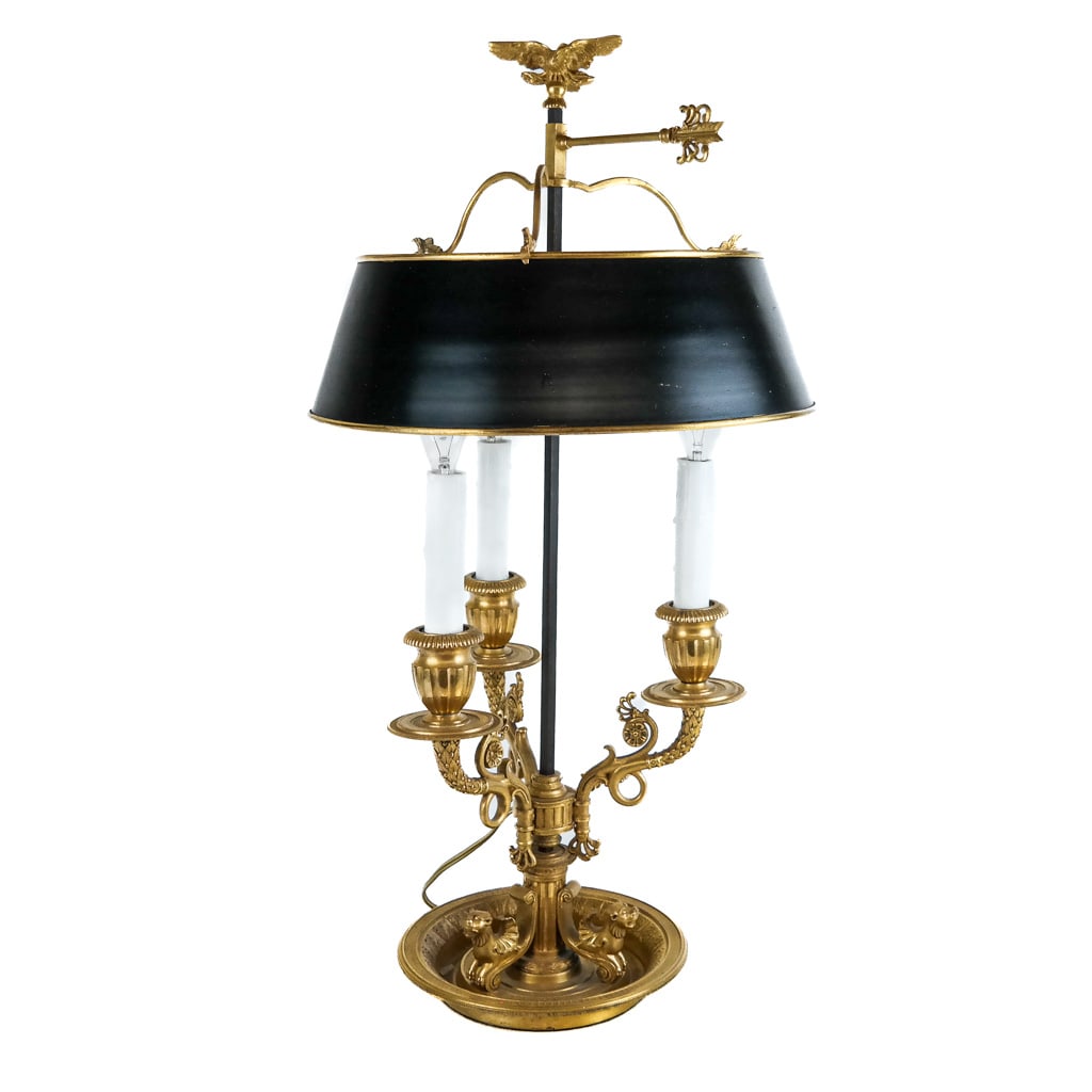 Louis XVI-Style Gilt Bronze Bouillotte Lamp (1 of 10)