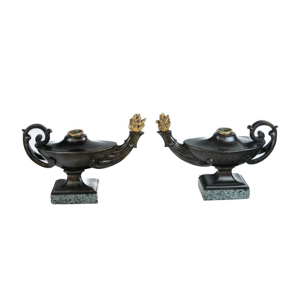 Pair of Roman - Aladdin Style Bronze Candlesticks (1 of 9)