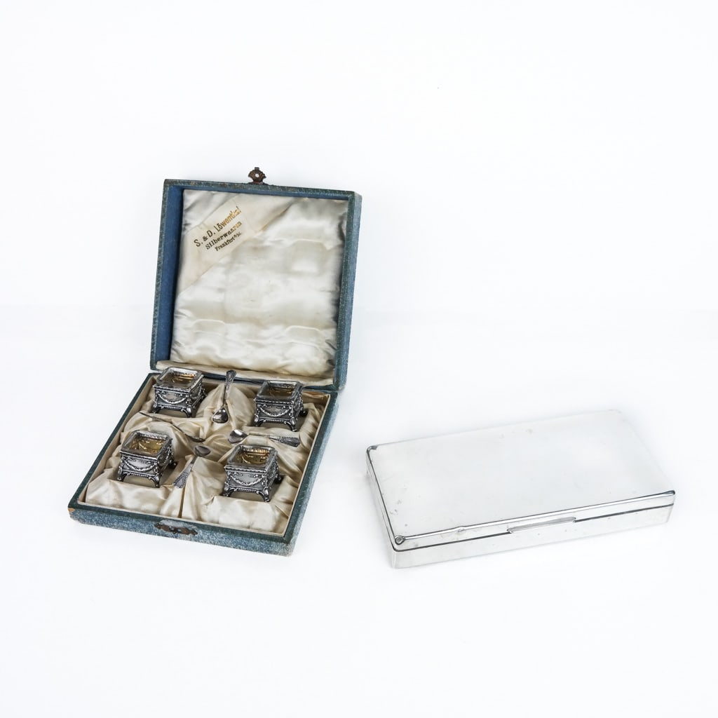 Set of Open Salts & Silver Box (1 of 11)