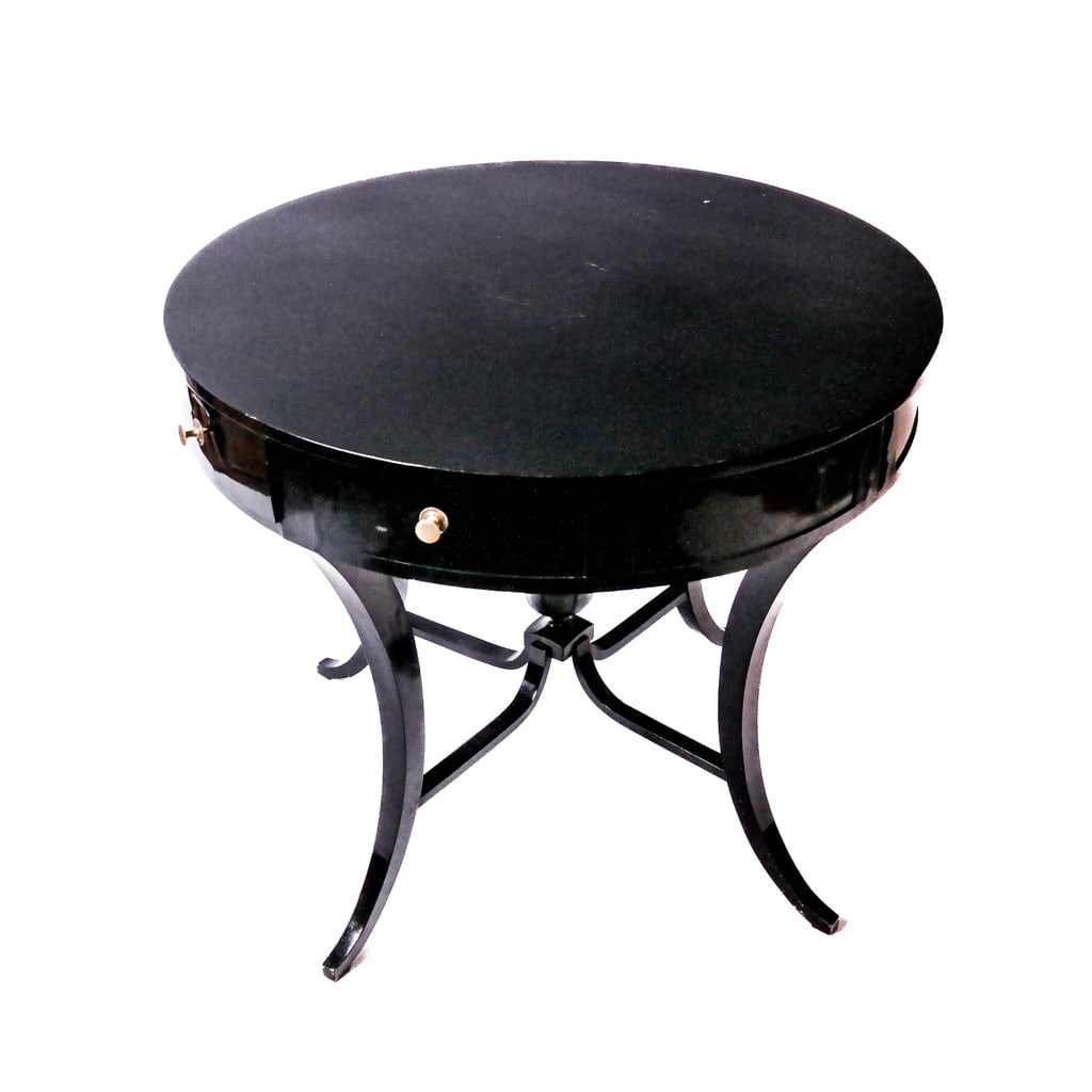 Continental Art Deco Black Lacquer Center Table (1 of 6)