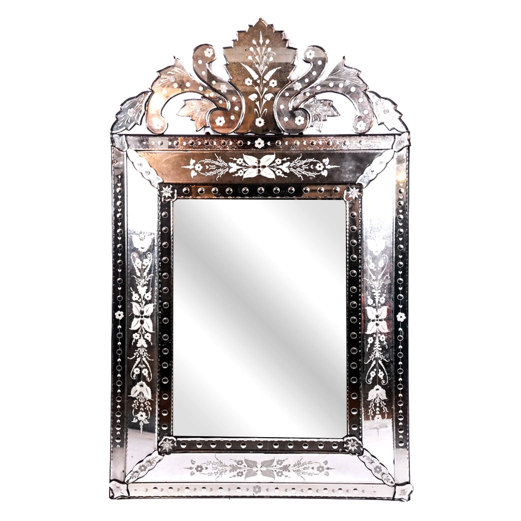 Modern Venetian-Style Etched Mirror (1 of 8)