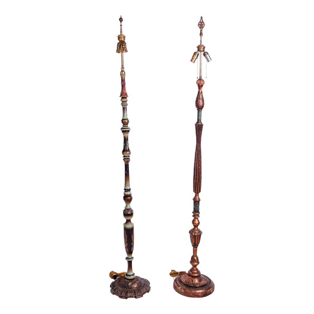 Two Carved and Painted Floor Lamps (1 of 9)