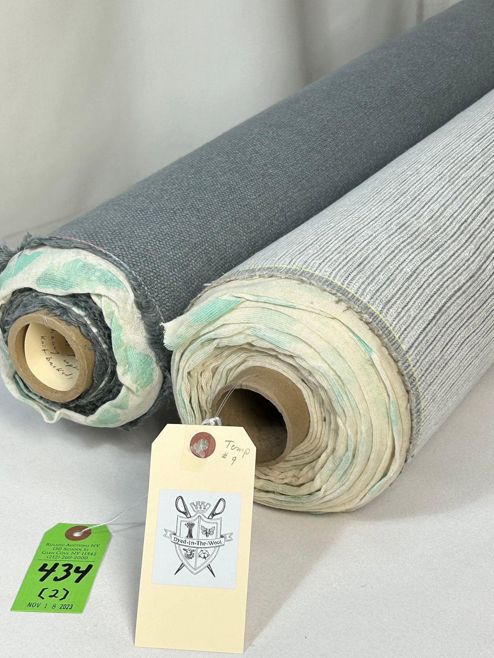 Perennial's Performance and Fret's Linen Fabric: 1) 9 1/4 yards of Perennial's Great Outdoors texture called "Monterey", in colorway "Ice Water", #272/07, 54" width. The subtle horizontal stripe is woven with 100% solution-dyed Sunbrella yarns. Blea