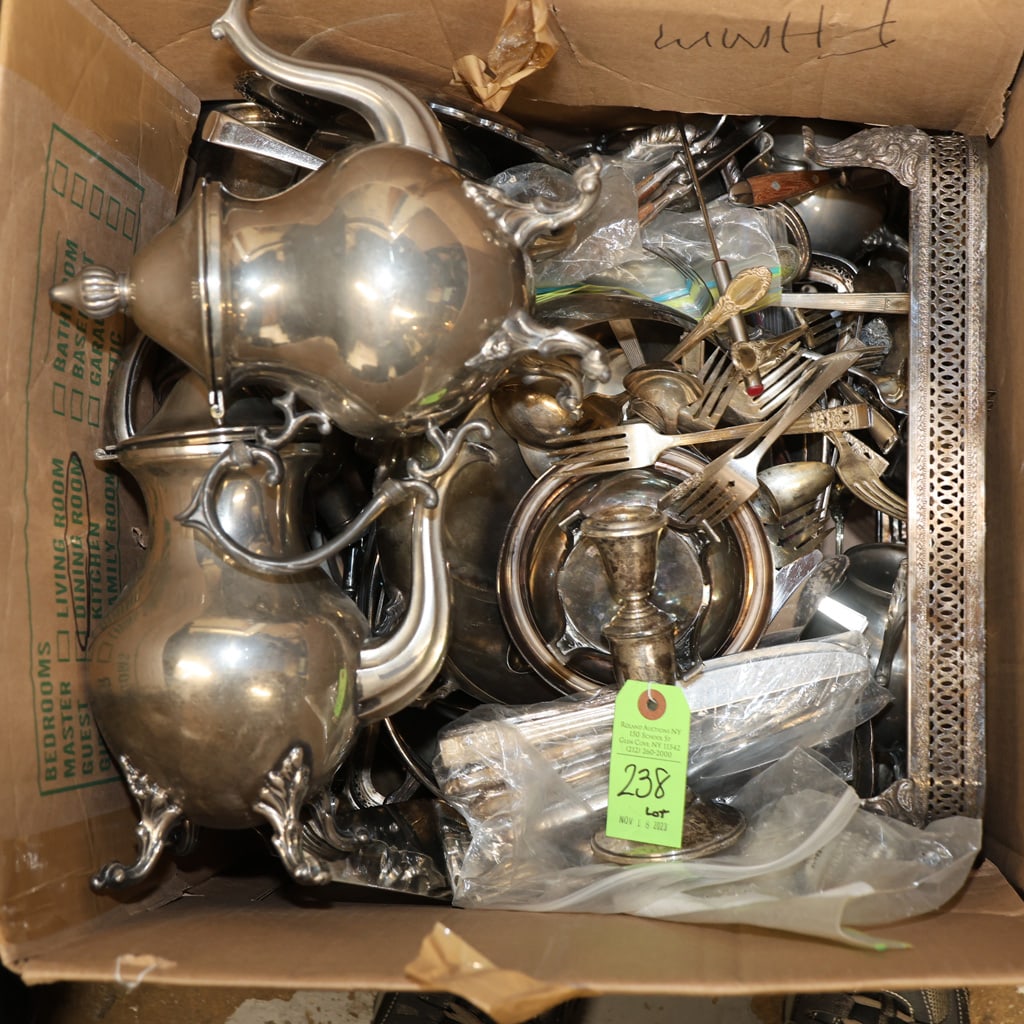 Box of Assorted Silver Plate Articles (1 of 11)