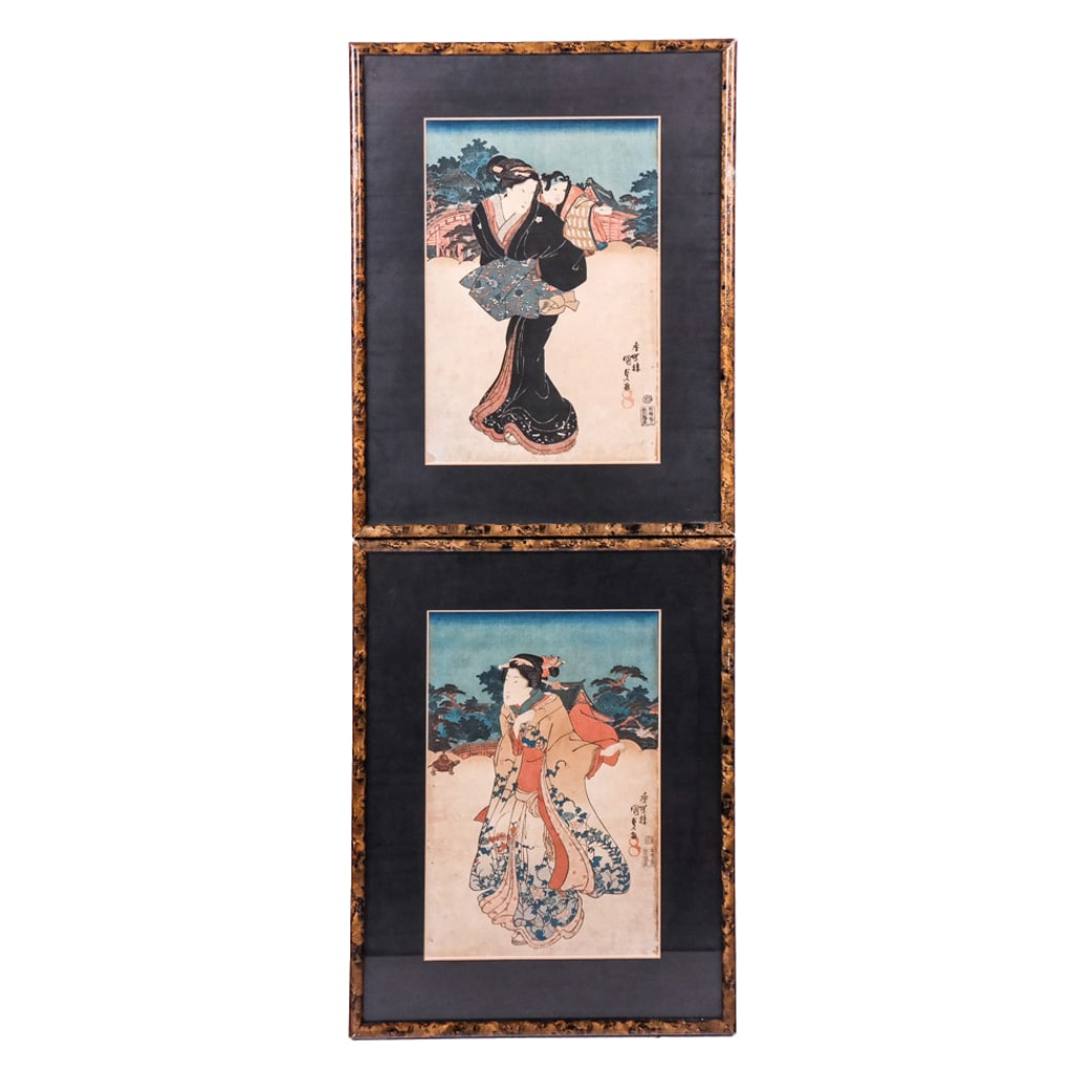 Pair of Japanese Woodblock Prints (1 of 13)