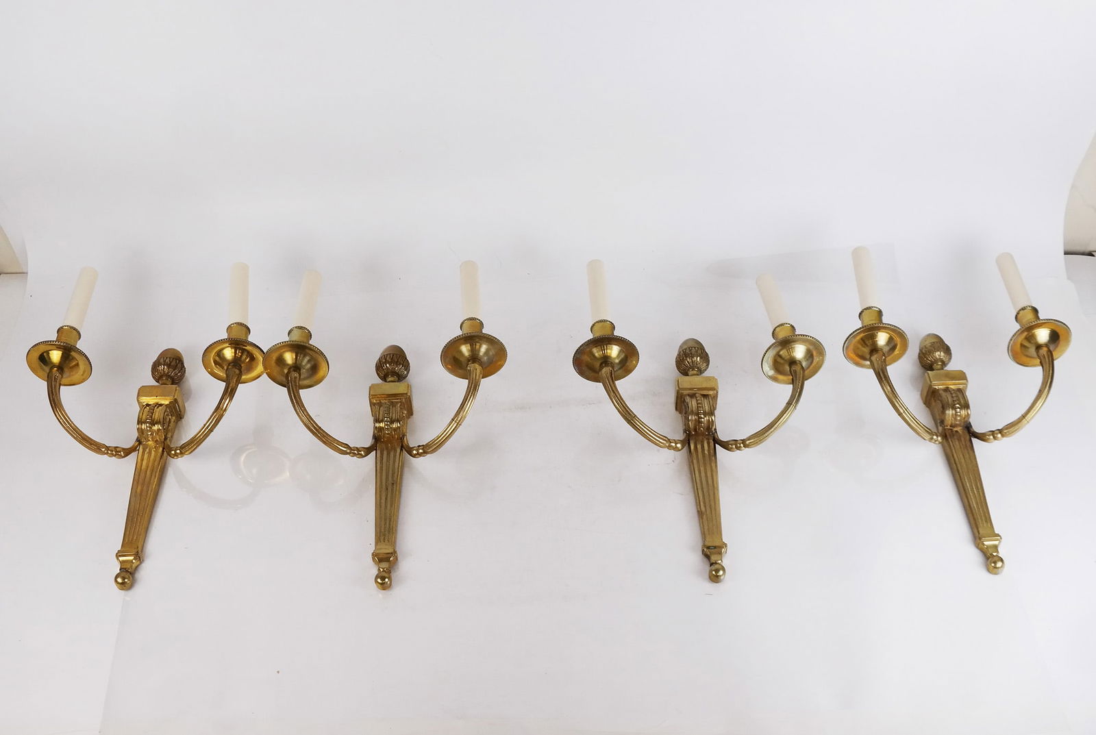 Set of 4 Louis XVI-Style Gilt Bronze Sconces (1 of 12)