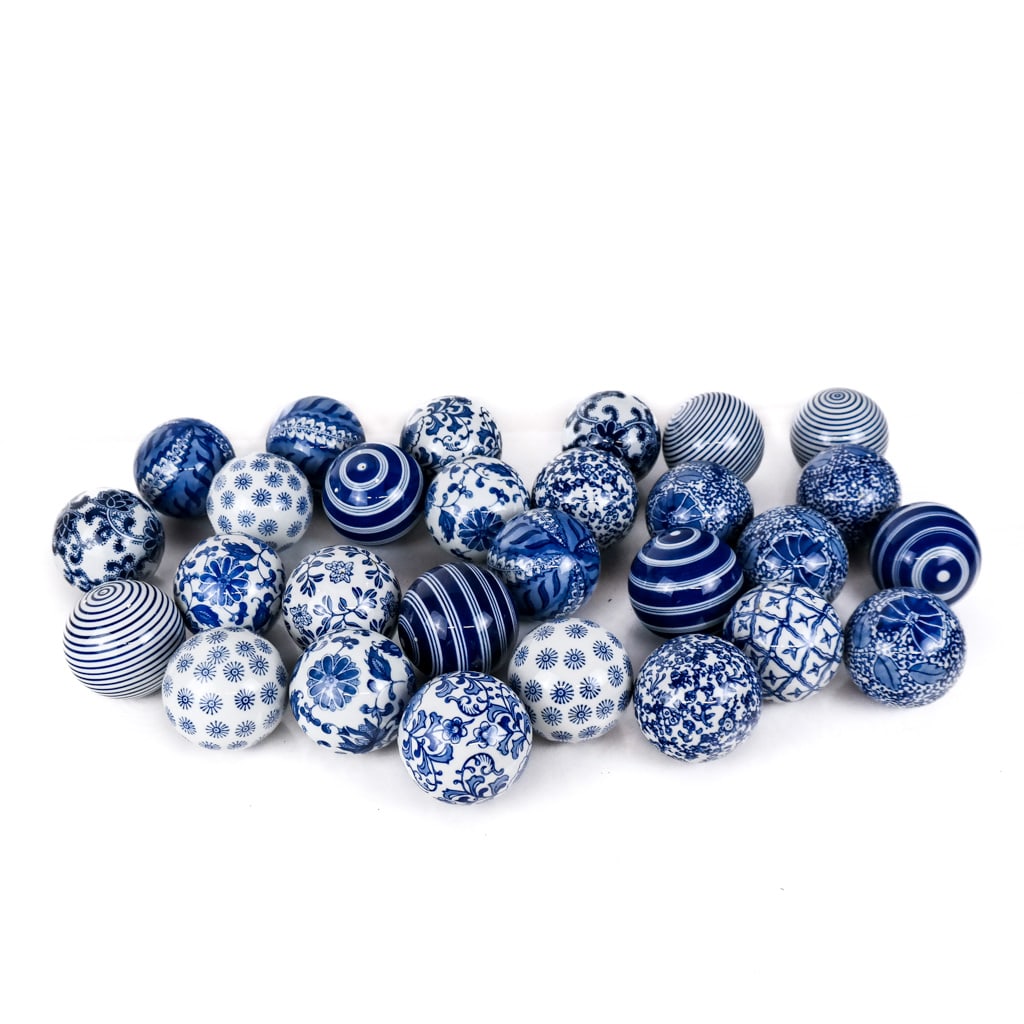 Assembled Group of Blue & White Carpet Balls (26) (1 of 9)