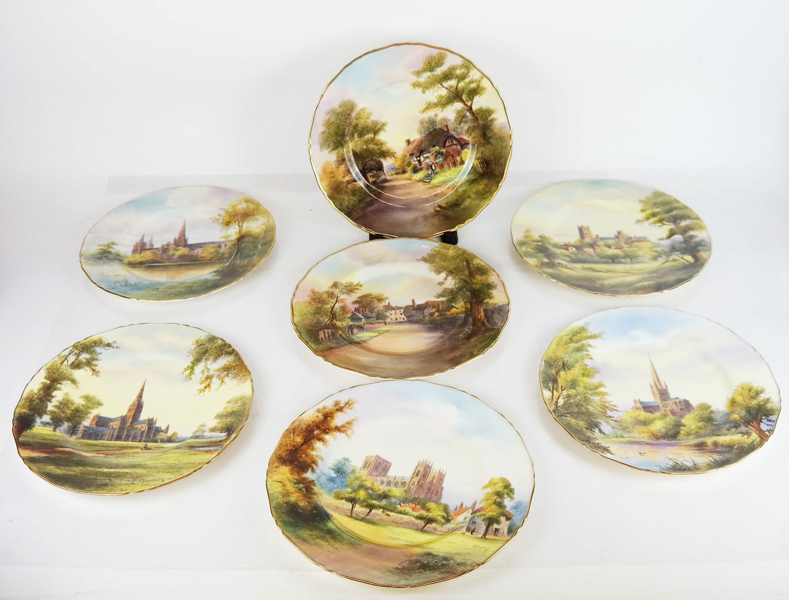 Royal Worcester Porcelain Cabinet Plates (7) (1 of 13)