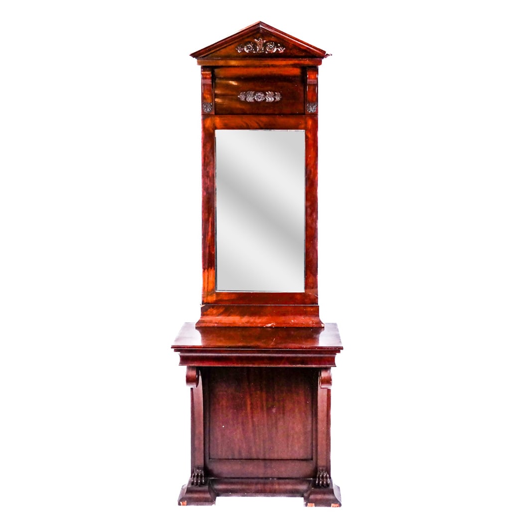 American Empire Mahogany Console and Mirror (1 of 8)