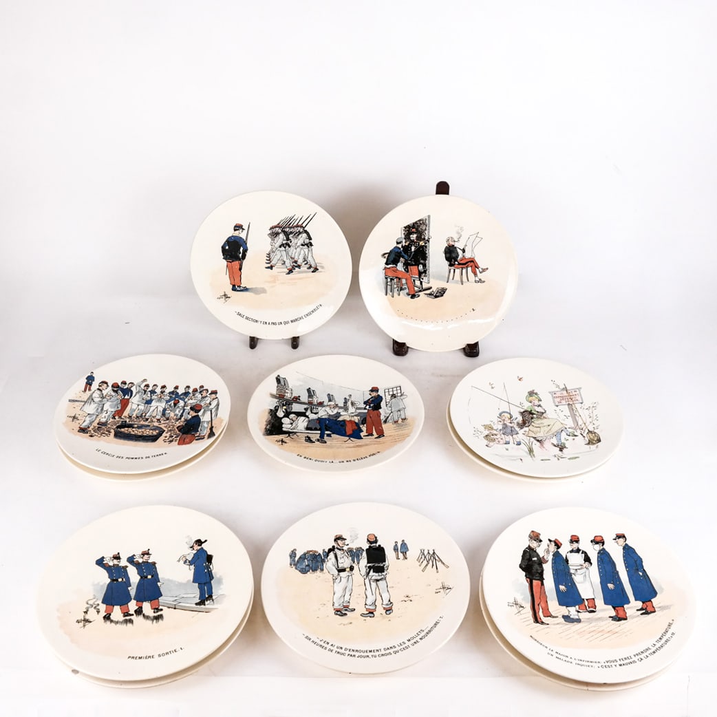 Sarreguemines French Wall/Cabinet Plates (12) (1 of 12)
