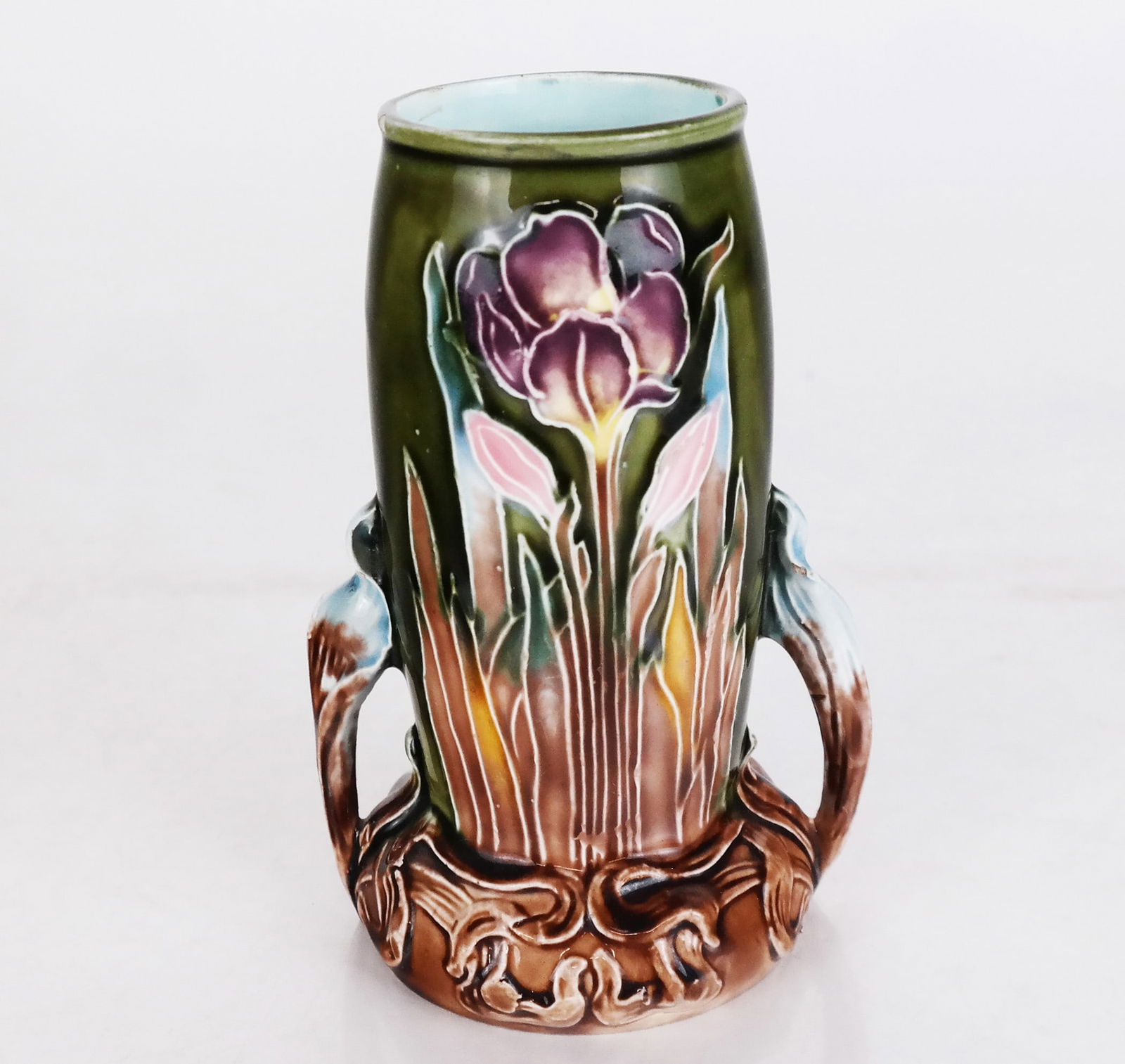French Art Nouveau Majolica Vase (1 of 6)