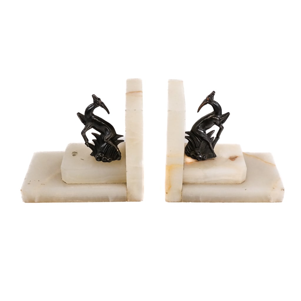 Pair of Art Deco Onyx & Bronze Bookends (1 of 8)